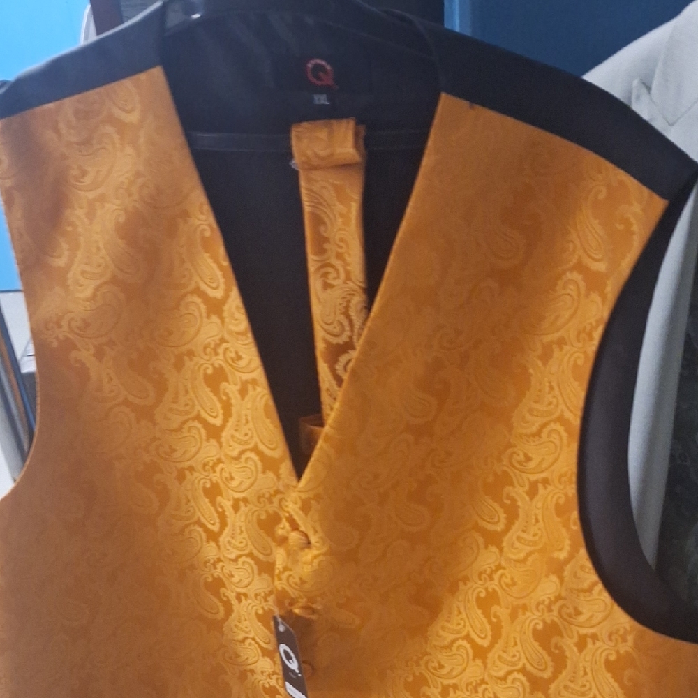 Brand Men's Gold Paisley Vest